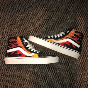 high top flame vans.